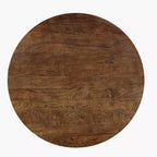 Mesa de centro Royal Hampton | Tapa redonda de 35,5" | Madera de mango marrón de nogal arenado con forma de tambor