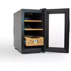 25L Electric Humidor Cigar Box, Temperature Adjustable Digital Display LED Lighted 150 Counts Cigar Cabinet with Spanish CED