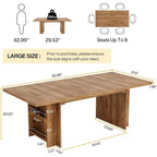 Mesa de comedor de casa de campo Lantine para 4-6, mesa de comedor rectangular de 62.99 pulgadas con almacenamiento para cocina, sala de estar