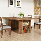 Mesa de comedor de casa de campo Lantine para 4-6, mesa de comedor rectangular de 62.99 pulgadas con almacenamiento para cocina, sala de estar