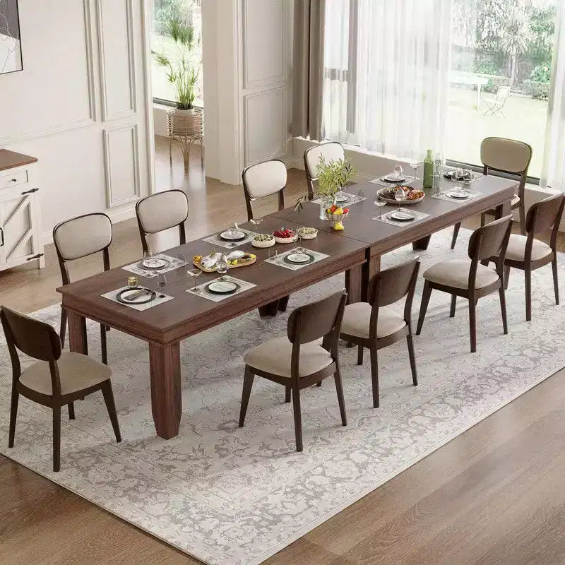 Mesa de comedor de casa de campo para 8 personas, mesas de cocina de madera de 180 cm de largo, marco de madera resistente