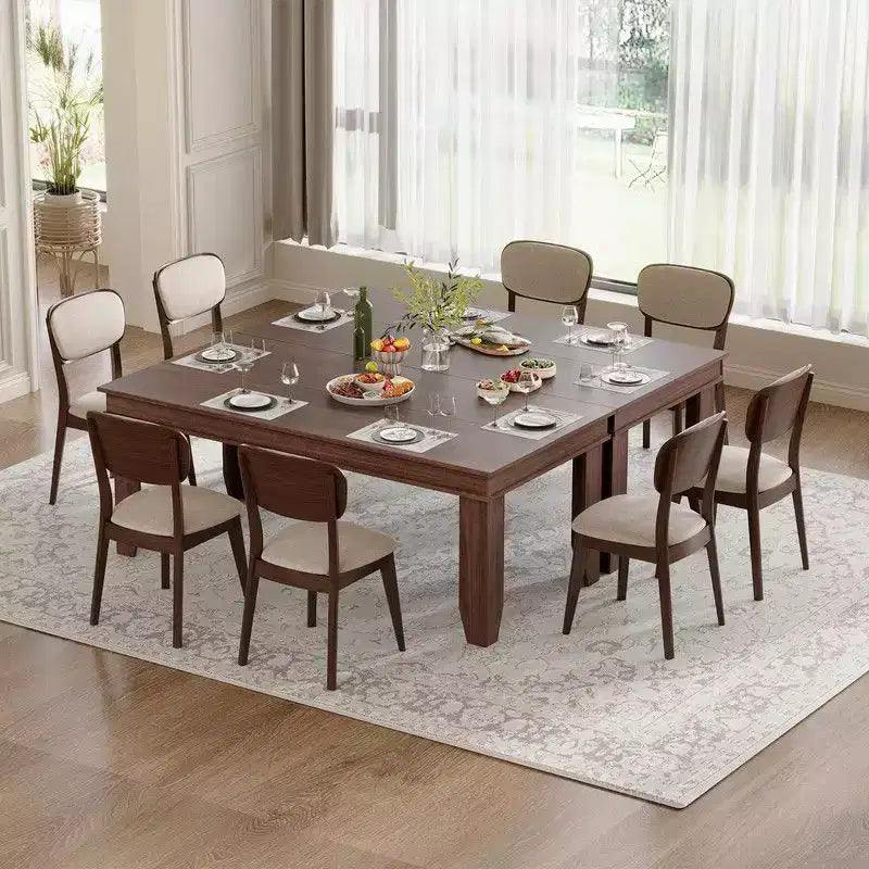 Mesa de comedor de casa de campo para 8 personas, mesas de cocina de madera de 180 cm de largo, marco de madera resistente