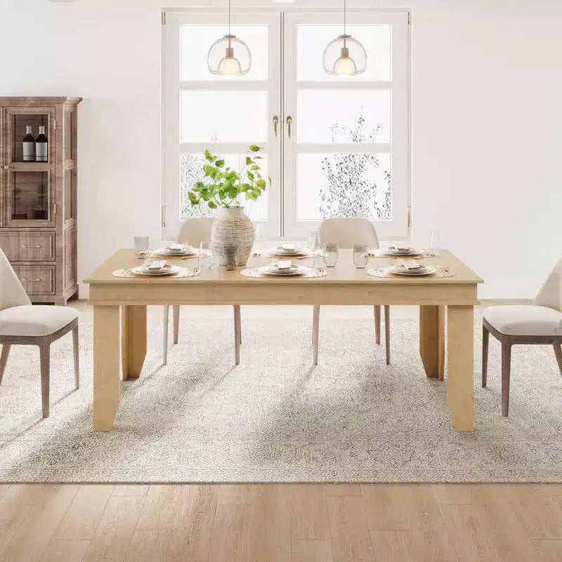 Mesa de comedor de casa de campo para 8 personas, mesas de cocina de madera de 180 cm de largo, marco de madera resistente