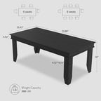 Mesa de comedor de casa de campo para 8 personas, mesas de cocina de madera de 180 cm de largo, marco de madera resistente