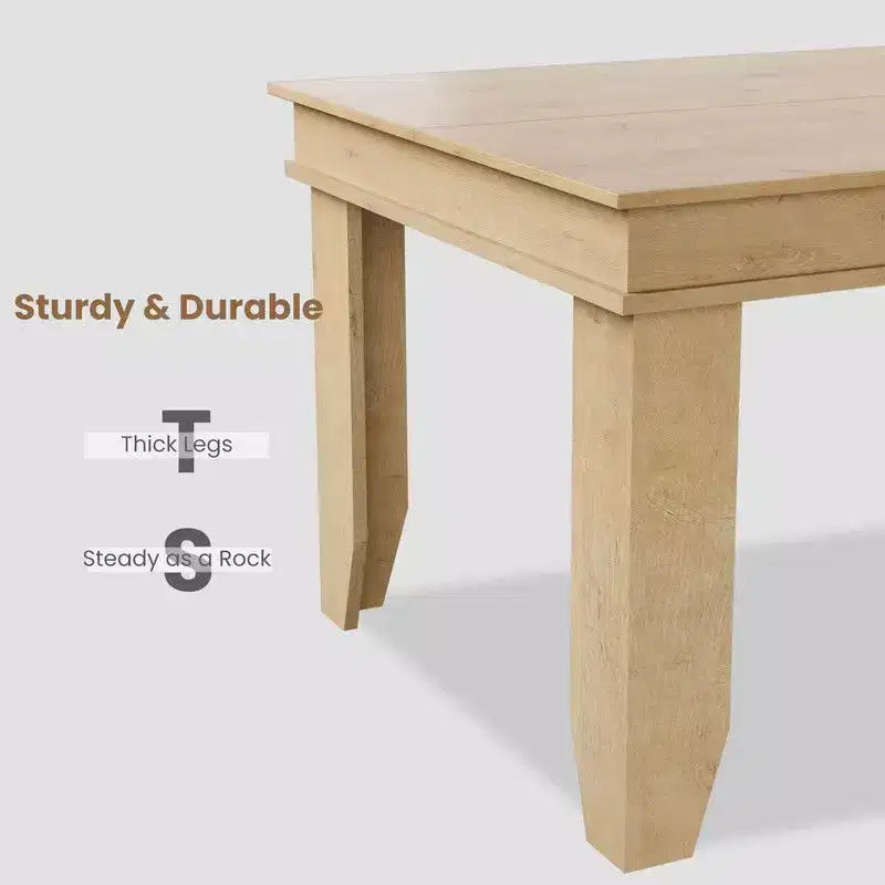 Mesa de comedor de casa de campo para 8 personas, mesas de cocina de madera de 180 cm de largo, marco de madera resistente