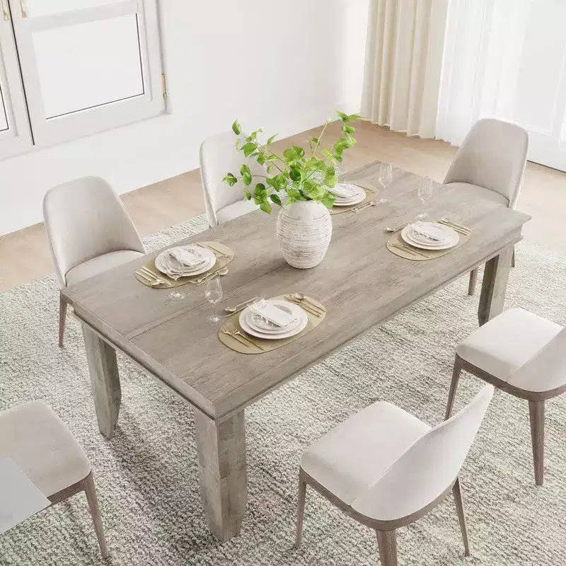 Mesa de comedor de casa de campo para 8 personas, mesas de cocina de madera de 180 cm de largo, marco de madera resistente