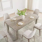Mesa de comedor de casa de campo para 8 personas, mesas de cocina de madera de 180 cm de largo, marco de madera resistente