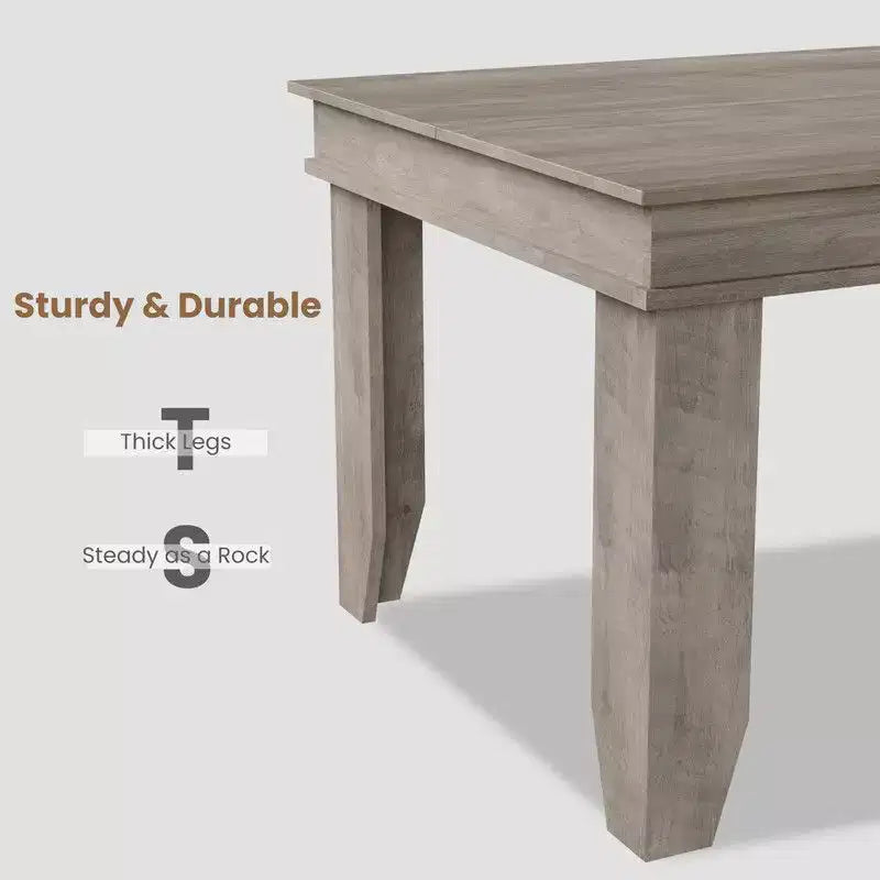 Mesa de comedor de casa de campo para 8 personas, mesas de cocina de madera de 180 cm de largo, marco de madera resistente