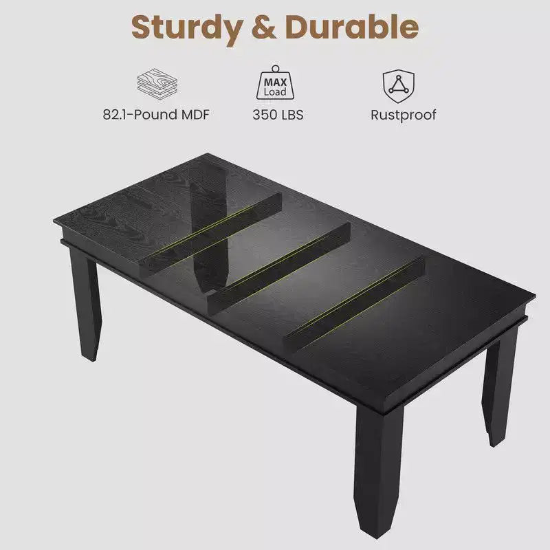Mesa de comedor de casa de campo para 8 personas, mesas de cocina de madera de 180 cm de largo, marco de madera resistente