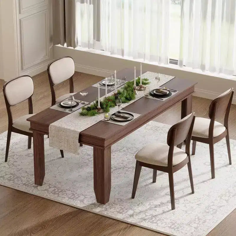 Mesa de comedor de casa de campo para 8 personas, mesas de cocina de madera de 180 cm de largo, marco de madera resistente