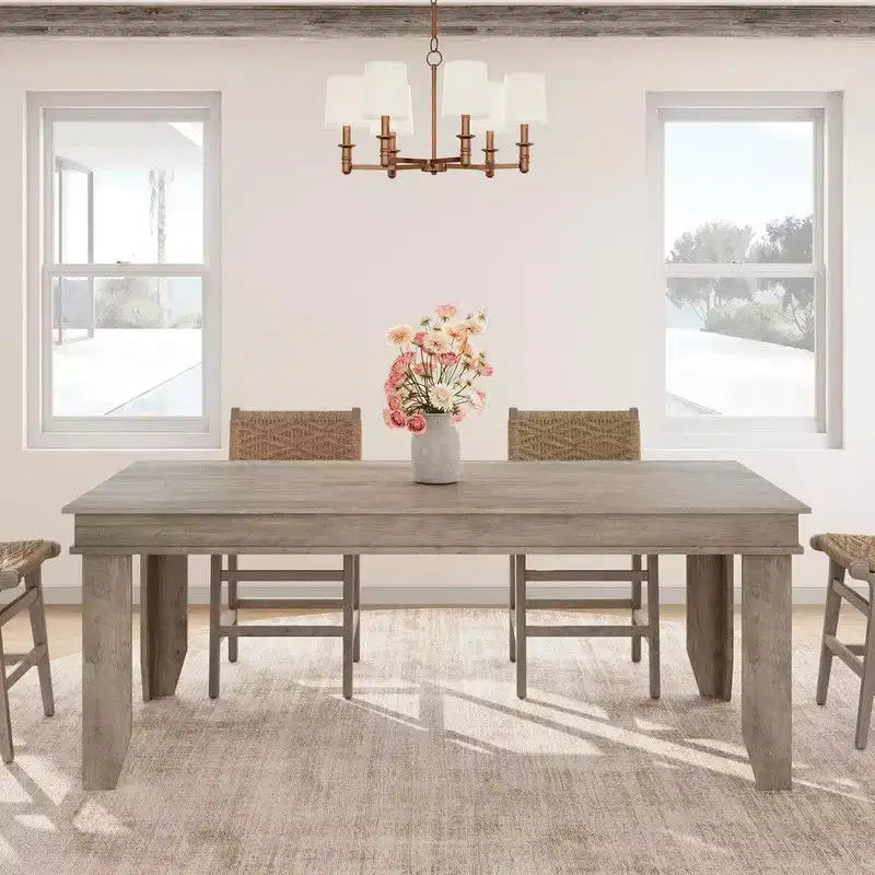 Mesa de comedor de casa de campo para 8 personas, mesas de cocina de madera de 180 cm de largo, marco de madera resistente