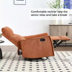 Sillón reclinable manual de masaje térmico con balancín y giratorio de tela para sala de estar