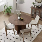 Mesa de comedor redonda de madera MAYEERTY de 45 pulgadas para 4 personas, estilo rústico moderno para cocina y comedor