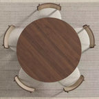 Mesa de comedor redonda de madera MAYEERTY de 45 pulgadas para 4 personas, estilo rústico moderno para cocina y comedor