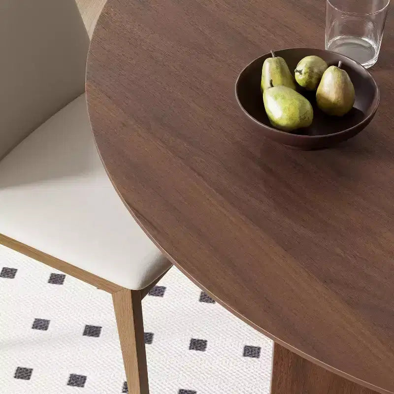 Mesa de comedor redonda de madera MAYEERTY de 45 pulgadas para 4 personas, estilo rústico moderno para cocina y comedor