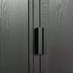 PexFix 62 An x 36 Al Gabinete Aparador con Bufé de Estilo Rústico para Cocina con Estantes Ajustables para Cocina, Comedor, Sala de Estar, Negro