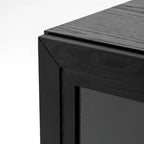 PexFix Aparador Grande de 62 An. x 31 Al. con 4 Puertas de Cristal y 2 Estantes Ajustables para Cocina, Salón/Comedor, Dormitorio, Entrada, Negro