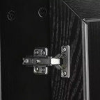 PexFix Aparador Grande de 62 An. x 31 Al. con 4 Puertas de Cristal y 2 Estantes Ajustables para Cocina, Salón/Comedor, Dormitorio, Entrada, Negro