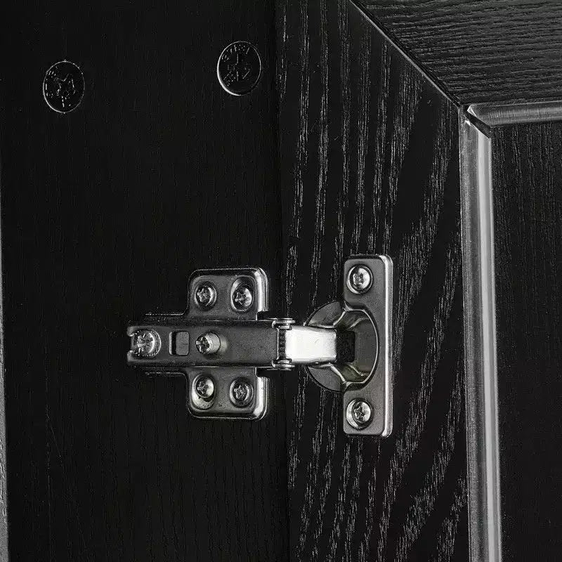 PexFix Aparador Grande de 62 An. x 31 Al. con 4 Puertas de Cristal y 2 Estantes Ajustables para Cocina, Salón/Comedor, Dormitorio, Entrada, Negro