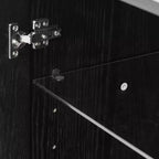 PexFix Aparador Grande de 62 An. x 31 Al. con 4 Puertas de Cristal y 2 Estantes Ajustables para Cocina, Salón/Comedor, Dormitorio, Entrada, Negro