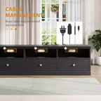 Mueble para TV de 75 Pulgadas, Centro de Entretenimiento Moderno de Mediados de Siglo con Cajón de Almacenamiento, Mueble de Madera para TV para Sala de Estar