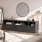 Mueble para TV de 75 Pulgadas, Centro de Entretenimiento Moderno de Mediados de Siglo con Cajón de Almacenamiento, Mueble de Madera para TV para Sala de Estar