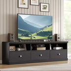 Mueble para TV de 75 Pulgadas, Centro de Entretenimiento Moderno de Mediados de Siglo con Cajón de Almacenamiento, Mueble de Madera para TV para Sala de Estar