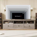 Mueble para TV de 75 Pulgadas, Centro de Entretenimiento Moderno de Mediados de Siglo con Cajón de Almacenamiento, Mueble de Madera para TV para Sala de Estar