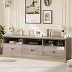 Mueble para TV de 75 Pulgadas, Centro de Entretenimiento Moderno de Mediados de Siglo con Cajón de Almacenamiento, Mueble de Madera para TV para Sala de Estar
