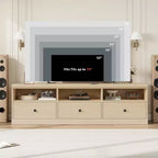 Mueble para TV de 75 Pulgadas, Centro de Entretenimiento Moderno de Mediados de Siglo con Cajón de Almacenamiento, Mueble de Madera para TV para Sala de Estar