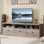 Mueble para TV de 75 Pulgadas, Centro de Entretenimiento Moderno de Mediados de Siglo con Cajón de Almacenamiento, Mueble de Madera para TV para Sala de Estar