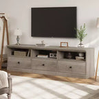 Mueble para TV de 75 Pulgadas, Centro de Entretenimiento Moderno de Mediados de Siglo con Cajón de Almacenamiento, Mueble de Madera para TV para Sala de Estar