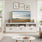 Mueble para TV de 75 Pulgadas, Centro de Entretenimiento Moderno de Mediados de Siglo con Cajón de Almacenamiento, Mueble de Madera para TV para Sala de Estar