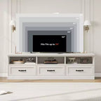 Mueble para TV de 75 Pulgadas, Centro de Entretenimiento Moderno de Mediados de Siglo con Cajón de Almacenamiento, Mueble de Madera para TV para Sala de Estar