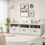 Mueble para TV de 75 Pulgadas, Centro de Entretenimiento Moderno de Mediados de Siglo con Cajón de Almacenamiento, Mueble de Madera para TV para Sala de Estar