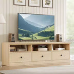 Mueble para TV de 75 Pulgadas, Centro de Entretenimiento Moderno de Mediados de Siglo con Cajón de Almacenamiento, Mueble de Madera para TV para Sala de Estar