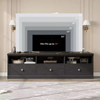 Mueble para TV de 75 Pulgadas, Centro de Entretenimiento Moderno de Mediados de Siglo con Cajón de Almacenamiento, Mueble de Madera para TV para Sala de Estar