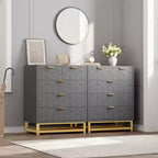 COZONY 5 Drawer Dresser for Bedroom with Metal Legs, Modern Wide Storage Chest of Drawers for Bedroom, Living Room, Entryway
