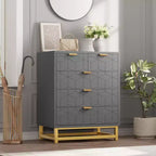 COZONY 5 Drawer Dresser for Bedroom with Metal Legs, Modern Wide Storage Chest of Drawers for Bedroom, Living Room, Entryway