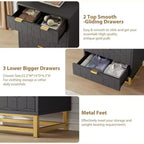 COZONY 5 Drawer Dresser for Bedroom with Metal Legs, Modern Wide Storage Chest of Drawers for Bedroom, Living Room, Entryway