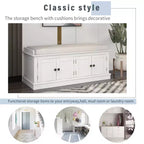 GDFStudio Mike Banco Zapatero con Puertas y Estantes Ajustables
