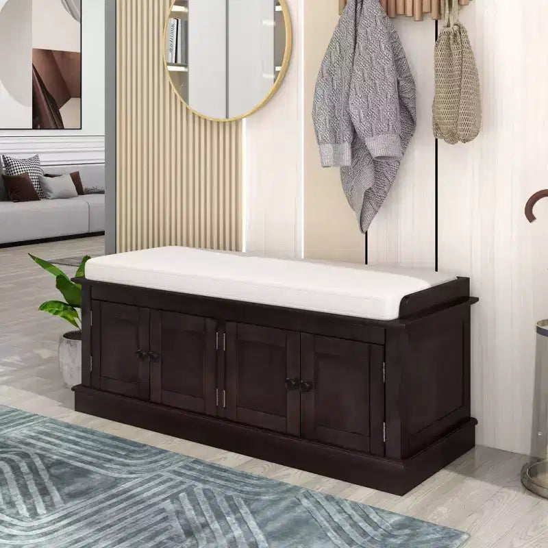 GDFStudio Mike Banco Zapatero con Puertas y Estantes Ajustables