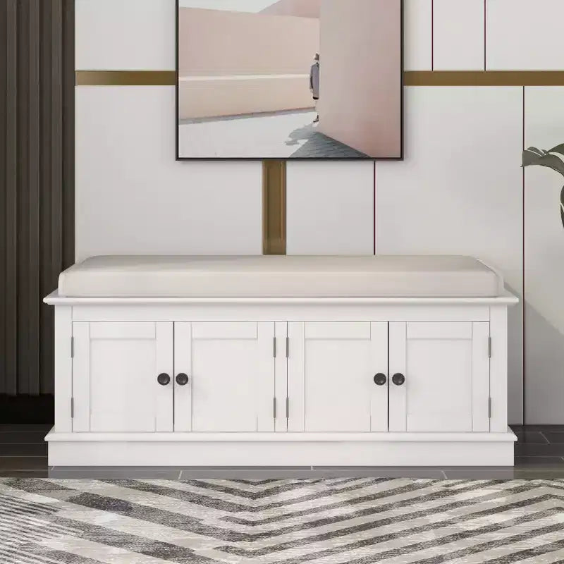 GDFStudio Mike Banco Zapatero con Puertas y Estantes Ajustables