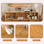 Estantería abierta de madera de 3 niveles CuisinSmart, organizador de almacenamiento de estantería independiente de 10 rejillas con 5 patas de hierro para oficina en casa, sala de estar y dormitorio