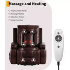 GustoWave Oversized Padded Power Lift Recliner Chair - Heat and Massage Faux Leather Reclining Chair, Single Home Theater Seating