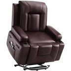 GustoWave Oversized Padded Power Lift Recliner Chair - Heat and Massage Faux Leather Reclining Chair, Single Home Theater Seating