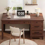 GustoWave 53.5 Executive Desk,Home Office Desk with Drawers, Wooden Work Desk with File Cabinet, Computer Desk