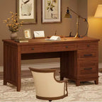 GustoWave 53.5 Executive Desk,Home Office Desk with Drawers, Wooden Work Desk with File Cabinet, Computer Desk