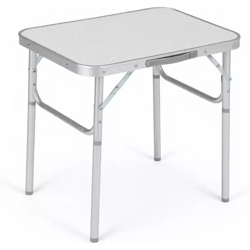 Mesa plegable pequeña Acekool con altura ajustable, mesa de camping portátil de aluminio ligero con asa de transporte, plateada