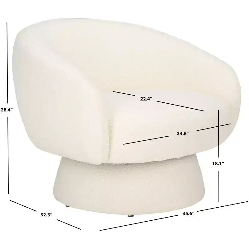Sillón giratorio Petryna Boucle - SFV4822 - Marfil - Safavieh Couture